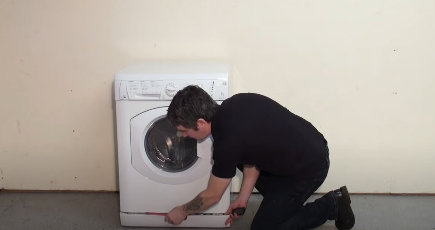 How to Clean a Hotpoint Washing Machine Filter Remove the kick plate
